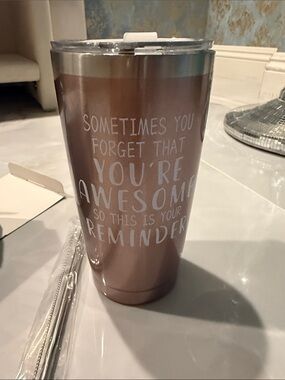 Rose Gold Insulated Tumbler - Motivational Quote